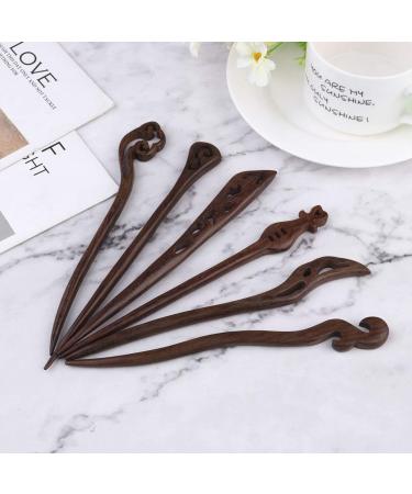 Beaupretty 6-Piece Wooden Hair Clips for Women | Retro Japanese Hair Sticks & Hairpins | Unique Hair Accessories (Random Color) - Buy Online on GoSupps.com