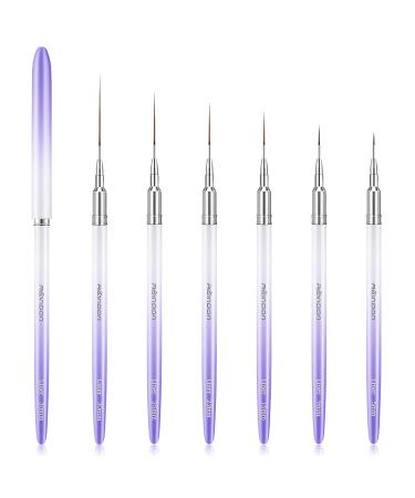 Raindon Nail Art Liner Brushes - Metal Handle Design Pen for UV Gel Polish Painting - Purple&White - Buy Online on GoSupps.com