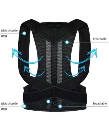 Waist Trainer Full Back Support Back Brace Posture Corrector Belt Shoulder Straightener Scoliosis Waist Cincher(X-Large) X-Large Black - Buy Online on GoSupps.com