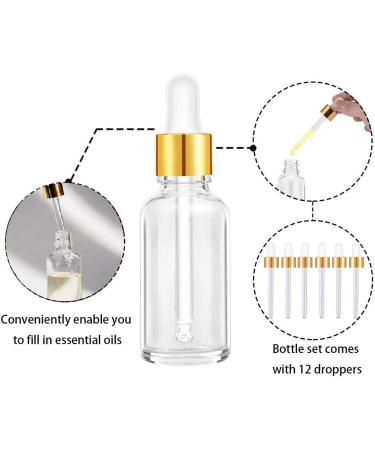 12PCS 50ML Glass Pipette Dropper Bottles Set - Ideal for Essential Oils Perfume & Fragrance Samples - Boston Style for International Shipping - Buy Online on GoSupps.com