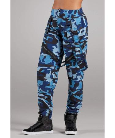Balera Women's Dance Pop Star Camouflage Print Pants with Straps - Navy, Size Large - Buy Online on GoSupps.com