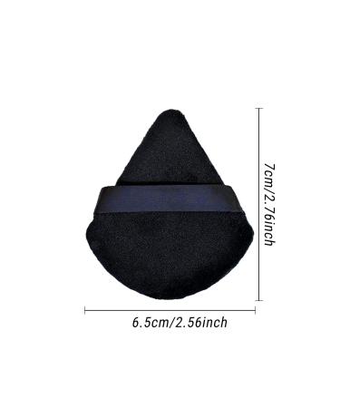 Triangle Powder Puff - 6 Black Cotton Sponges Reusable & Washable for Loose Powder Ideal for Dry & Wet Makeup - Buy Online on GoSupps.com