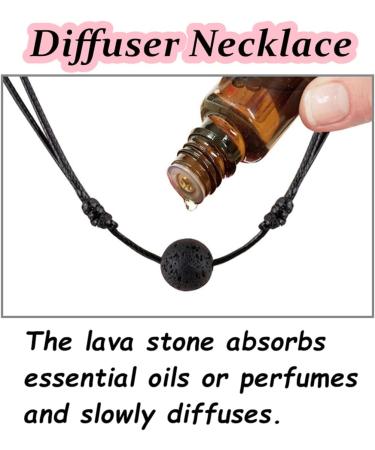 Lava Rock Stone Bead Triangle Pendant Necklace | Essential Oil Diffuser & Aromatherapy Choker | Unisex Black Lava Bead Jewelry - Buy Online on GoSupps.com