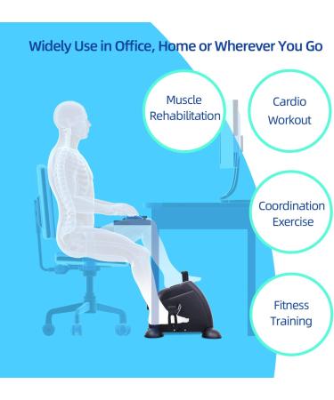 Sportneer Mini Under Desk Bike Pedal Exerciser - Portable Leg and Arm Exercise Machine with Digital Monitor for Home Office Seniors - Buy Online on GoSupps.com