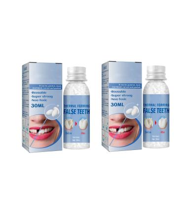 Brigtviee Moldable false teeth temporary tooth repair kits dental repair prosthesis repair pearls for temporary attachment filling missing broken tooth fake fake teeth (60g)