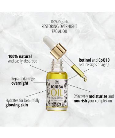 Organic Jojoba Oil Face Serum - Anti-Aging Wrinkle Reduction Vitamin E for Dry Skin Acne Scars & Eczema Relief - Buy Online on GoSupps.com