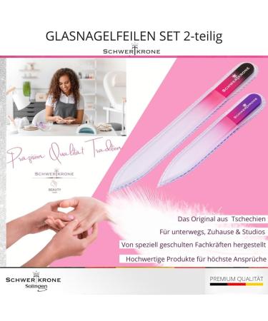 Buy Sword Crown Crystal Glass Nail File Set - Original Czech Republic | 14cm & 9cm Double-Sided Set of 2 | International Shipping Available - Buy Online on GoSupps.com