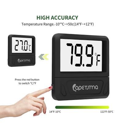 Capetsma Digital Aquarium Thermometer - Accurate Reptile and Fish Tank Temperature Gauge with Large LCD Screen - Buy Online on GoSupps.com