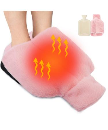 Foot warmer without electricity 2l large hot water bottle feet 2 in 1 hot water bottle for the feet foot warmer hot water bottle without electricity foot heating without cable hot water bottle for the feet foot warmer heat bottle pink