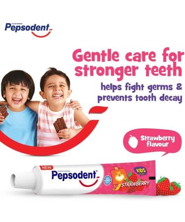 Pepsudent Kids Toothpaste Strawberry Flavor Cavity & Enamel Protection 45G Pack of 4 - Buy Online on GoSupps.com
