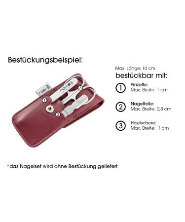REMOS Red Genuine Leather Nail Case Empty Storage for 3 Nail Instruments | International Shipping - Buy Online on GoSupps.com