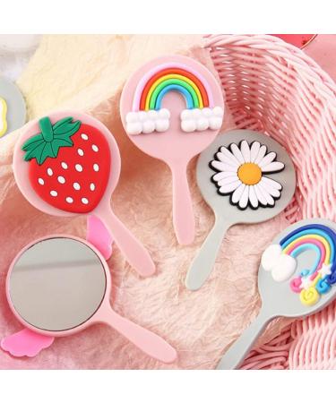 Heallily Portable Rainbow Handheld Makeup Mirror - Cute & Colorful Vanity Mirror for Girls & Women - Travel-Friendly Gift - Buy Online on GoSupps.com