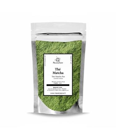 MasarySpice Th Matcha Pur Premium Japonais Poudre de Th Vert Traditionnel 100g Pour nergie et Concentration Origine Japon