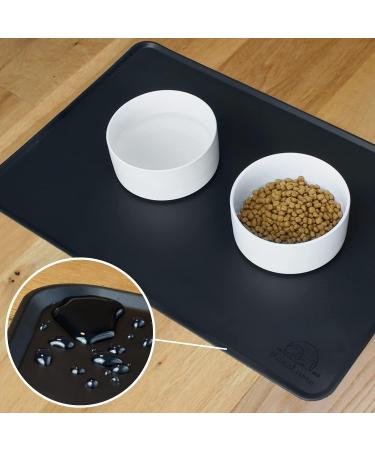 KARALUNA Basic Silicone Black Pet Feeding Mat | 60x40 cm Slip-Resistant Dog & Cat Bowl Pad - Buy Online on GoSupps.com