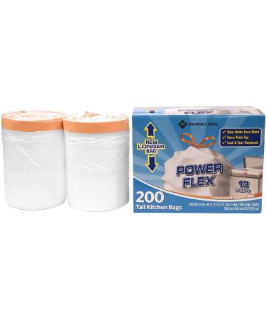 Member's Mark Power Flex Tall Kitchen Simple Fit Drawstring Bags (13 gal. 200 ct.) - Trash Bags - Buy Online on GoSupps.com