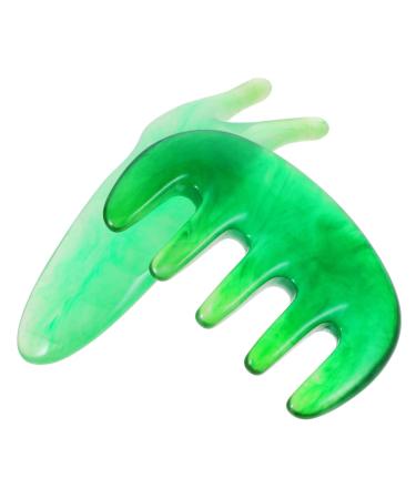 Fomiyes 3 sets of massage clerk scraping of scalp combat trigger point hot massage Schafababel Gua massage plate massage comb Care Massage board tool jade kamm scratch kamm beeswax 12x4cmx3pcs greenx3stk