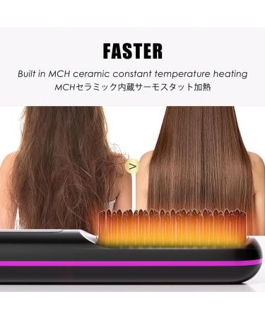 Portable Cordless Hair Straightener Brush with LED Display | Mini Ionic Straightener & Accessories for Travel - Buy Online on GoSupps.com