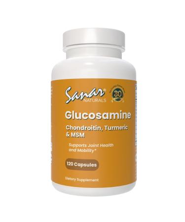 Sanar Naturals Glucosamine Chondroitin MSM Turmeric - Joint Support Supplement for Knees, Back, Hands, and Body - Non-GMO, Gluten Free, 120 Capsules