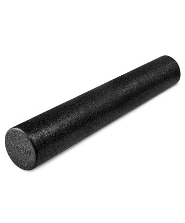Yes4All High-Density Round EPP Foam Roller 12", 18", 24", 36" for Back, Legs, Exercise, Deep Tissue, and Muscle Massage 36-inch B. Black