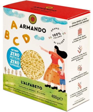 Armando Pack of 4 Armando L'AFABETO DE SEMOLA DE GRAN HARD ITALIAN FIRIRE - BRONZE TREATED - ZERO RESIDUATED PESTICIDES AND GLYFOSE (4 x 400 g) - Buy Online on GoSupps.com