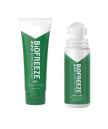 Biofreeze - Pack of 1 Gel Tube 118ml & 1 Roll-On 89 ml Cold Action - Relieves muscle and joint pain