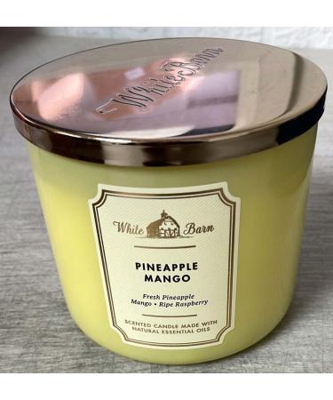 Bath and Body Works White Barn 3-Wick Candle 14.5 oz with Essential Oils - Pineapple Mango Scent - 2021 Core Collection - Buy Online on GoSupps.com