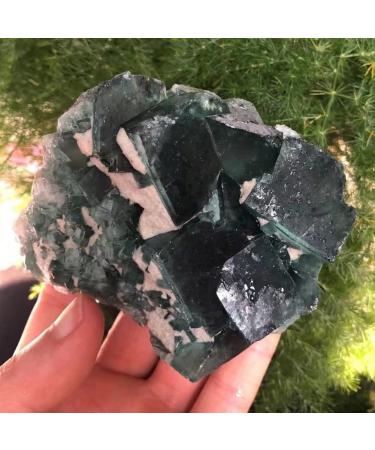 Natural Crystal Rough 1pc 320-1000g Natural Raw Crystal Stone Unpolished Green Fluorite Rough Rock Oblique Cube Cluster Crystals Reiki Decor Great Choice for Home Decoration QINTINYIN (Size : 440-470 440-470g