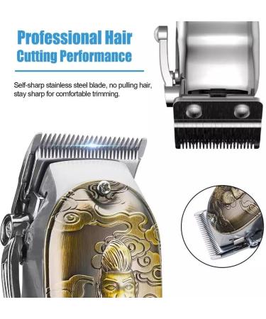 Professional USB Rechargeable Hair Cutting Tool - All Metal Body Hair Clippers with LCD - Electric Trimmers for Barbers - Fast Charging Base - Buy Online on GoSupps.com