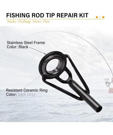 Dovesun Fishing Rod Repair Kit - Premium Stainless Steel & Carbon Guides 8 Sizes 21 Pieces - Durable Rod Tips & Nylon Wrap for Baitcasting Rods - Buy Online on GoSupps.com
