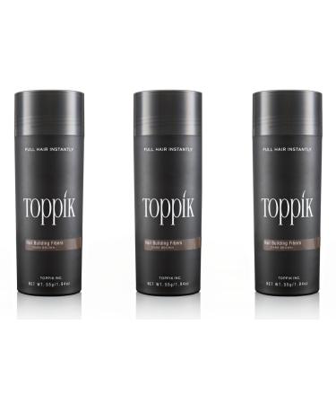 3 x TOPPIK 55 g. Hair thickener loose hair hair thickening hair fibers - special offer! color: dark brown (Dark Brown) - Buy Online on GoSupps.com