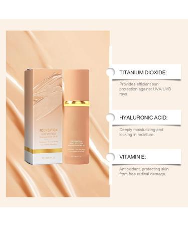 Golden Blue Foundation Golden Blue Foundation Makeup 4 in 1 Foundation Liquid Hydrating Medium Full Concealer with SPF Longwearing & Waterproof (3PCS) - Buy Online on GoSupps.com