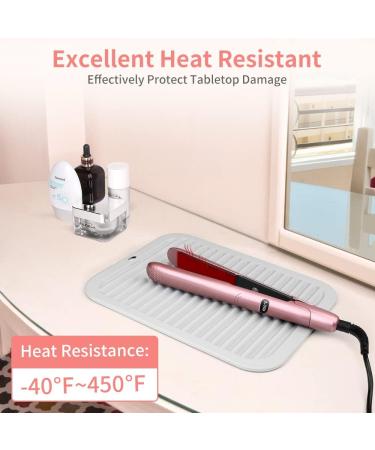 Large Silicone Heat Resistant Mat for Hair Styling Tools - Professional Curling Iron & Hair Straightener Mat - Flat Iron Mat with Velcro - Travel Friendly (Black) - Buy Online on GoSupps.com