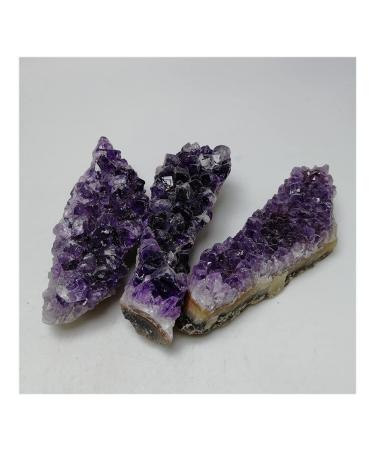 Natural Crystal Rough Crystal Natural Amethyst Crystal Quartz Drusy Geode Cluster Stones Decoration Ornament Purple Feng Shui Stone (Size : 45-60g)