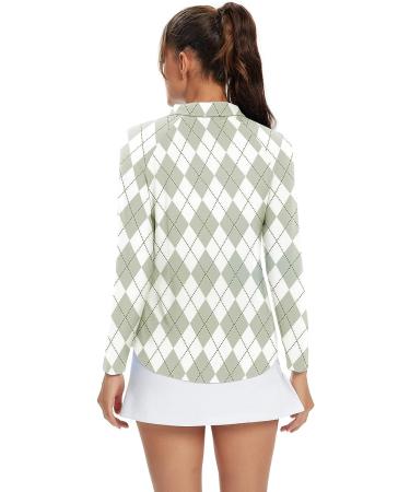 Soneven Women's Sleeveless Golf Shirt Polo Tank Top - Grey Plaid | Moisture Wicking Athletic Sportwear - Buy Online on GoSupps.com