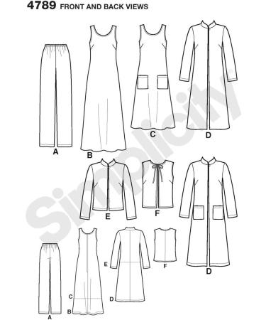 In K Design Simplicity 4789 Plus Size Sewing Pattern for Pants, Vest, Jacket, and Jumper - Sizes 10-18 - Buy Online on GoSupps.com