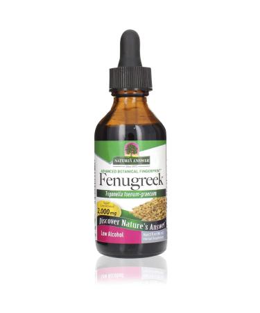 Nature's Answer Fenugreek Seed with Organic Low Alcohol, 2-Fluid Ounces | Female Reproductive Support | Aid For Mothers | Lactation Support | Natural Menopause Aid