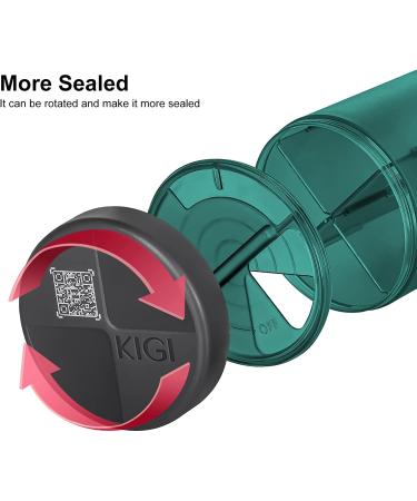 KIGI Large Supplements Organizer | Moistureproof Vitamin Pill Dispenser | Travel Medication Case with Labels | Green - Buy Online on GoSupps.com