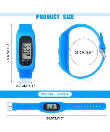Silicone Fitness Tracker Watch 3 Pcs - Step Counter & Calorie Burner Bracelet Set in Mint Green, Sky Blue, Black - for Men, Women, Kids - Buy Online on GoSupps.com