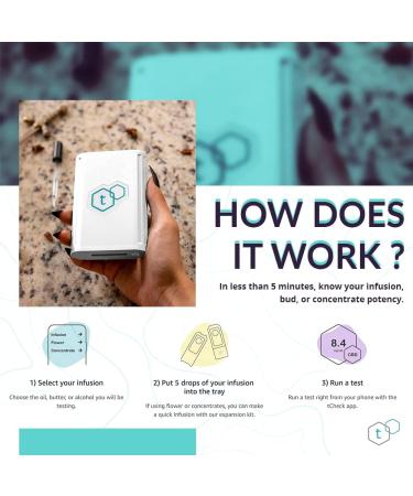 tCheck Portable Potency Tester - New UV Spectrometer Technology for Fast & Accurate Results in Oils, Butter & Tinctures - Home Potency Tester (White) - Buy Online on GoSupps.com