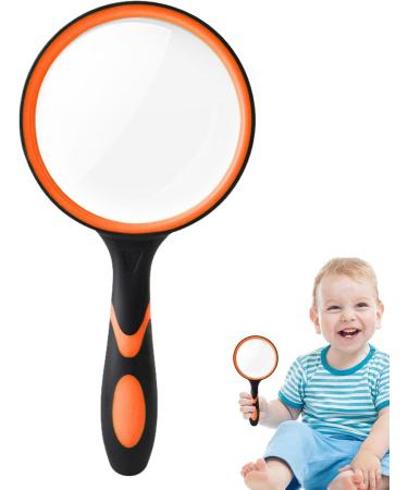 Reading Magnifying Glass | Anti-Slip Handle Magnifying Glasses for Work | Magnifying Glass for Kids Kids Magnifying Glass High-Definition for Elderly Reading Orange1 - Buy Online on GoSupps.com
