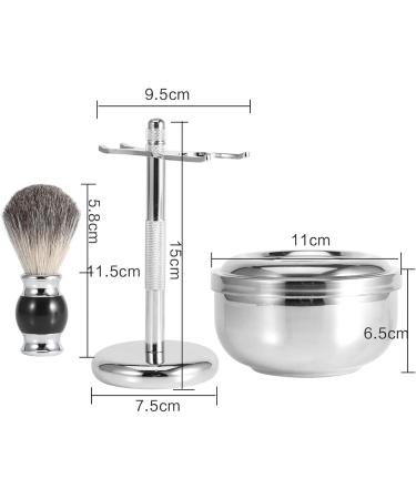 Professional Men's Razor Set - Stainless Steel with Lid & Brackets Mustache Care & Wet Shaving Brush Tool | International Shipping Available - Buy Online on GoSupps.com