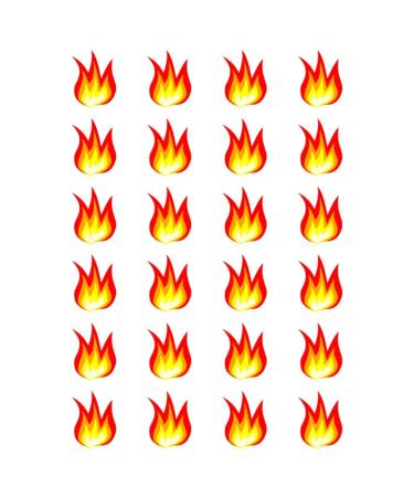 24 x Fire Flames Edible Wafer or Icing Cupcake Toppers Fun Xmas Party Cake Decorations (Edible Wafer Card)