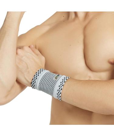 NeoTech Care Bamboo Fiber Wrist Band - Lightweight Elastic & Breathable - Unisex Sport & Gym Accessory - Gray - Size L - Buy Online on GoSupps.com