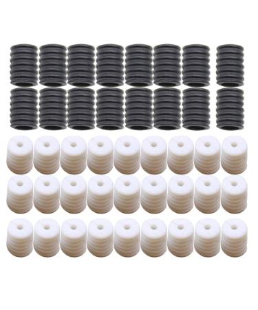 Exceart 200PCS Adjustable Buckle Silicone Buckle Ear Loop Buckles for Non-Slip Relax Ears Adult Kids Universal (100pcs Black and 100pcs White)