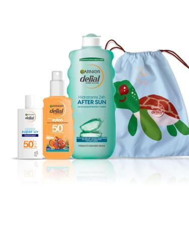 L'Or al Spain Garnier Summer Spray for children and adults environmentally friendly for Nemo SPF 50 + sun cream with hyaluronic acid 40 ml + aftersun with aloe vera for skin hydration 400 ml