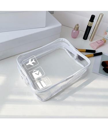 TSA Approved Clear Travel Toiletry Bag Quart Size - 2 Pack | Transparent Airport Carry On Liquid Bag for Toiletries - White - Buy Online on GoSupps.com