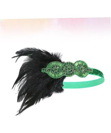 HAPINARY Feather Headdress Vintage Hairband Hair Band Headdress for Party Hairband Party Headdress Hijab 1920s Headband Dance Headpiece Turban Party Headwear Bride Accessories Prom One Size Green - Buy Online on GoSupps.com