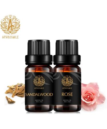 Aromatherapy Rose Essential Oil Set for Air Freshener 100% Pure Sandalwood Essential Oils for Candles Making 2X10ml Aromatherapy Sandalwood Oils Set for Diffuser 100% Pure Rose Oils for Humidifier - Buy Online on GoSupps.com