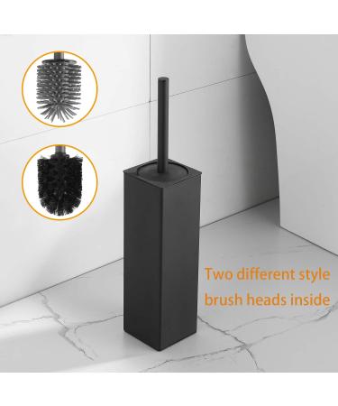 Black Aluminium Toilet Brush with Holder - Space Saving Bathroom Storage Solution - Buy Online on GoSupps.com