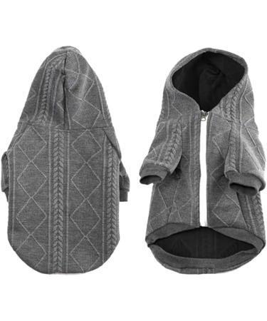 Meioro Dog Sweater with Zip & Hood - Cute Warm Winter Wear for Dogs & Cats (XS Gray) - Ideal for Puppies French Bulldogs & Pugs - Buy Online on GoSupps.com